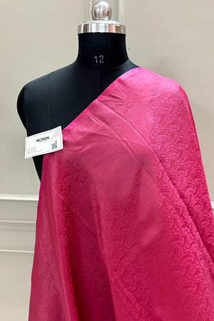 Pink Resham Zari Silk Banarasi Stole