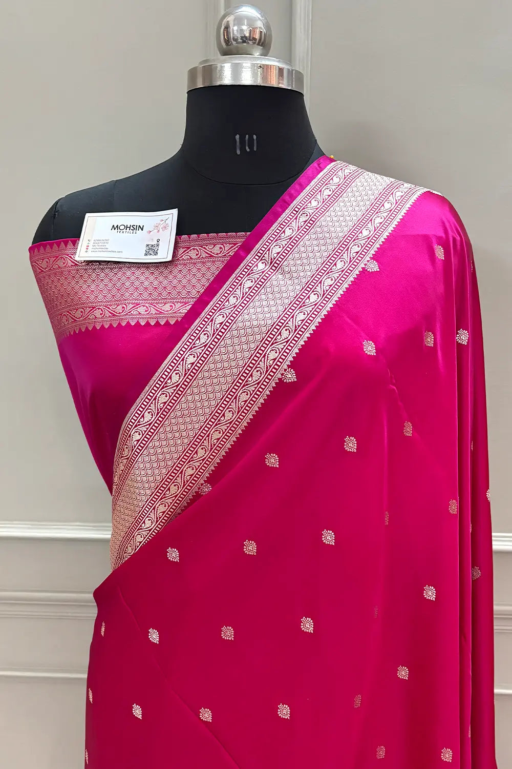 Pink Wazir Buti Katan Silk Banarasi Saree