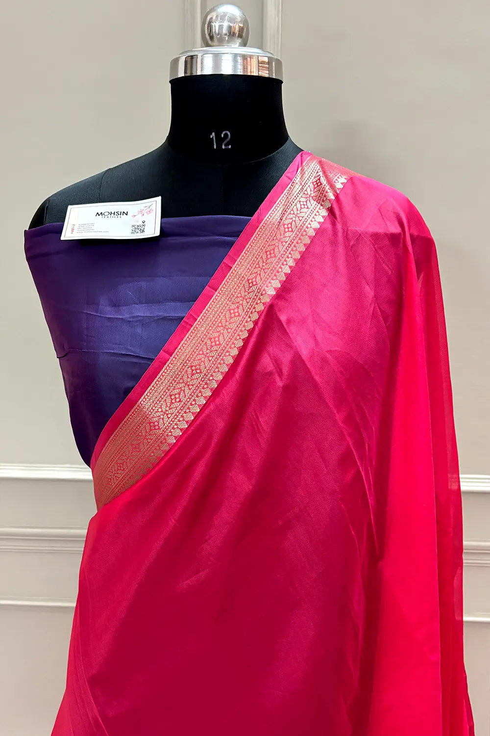 Pink and Auda Resham Silky Banarasi Saree