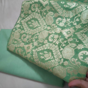 Pista Handloom Neem Zari Georgette Banarasi Suit