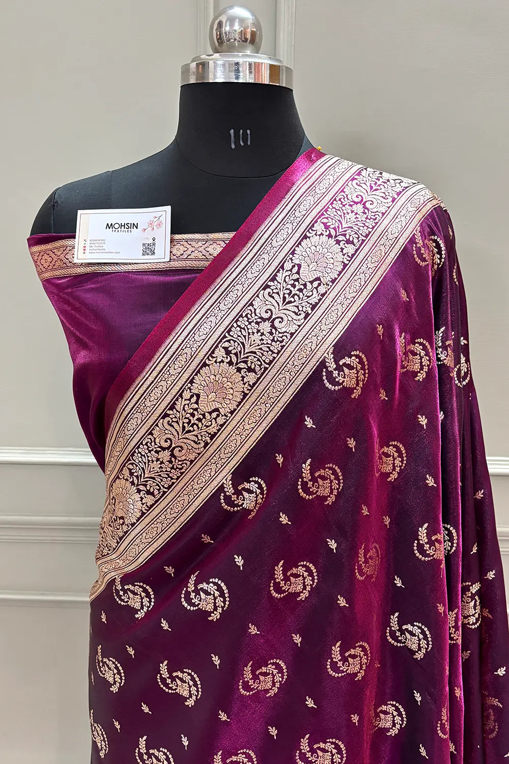 Purple Galaxy Buti Katan Silk Banarasi Saree
