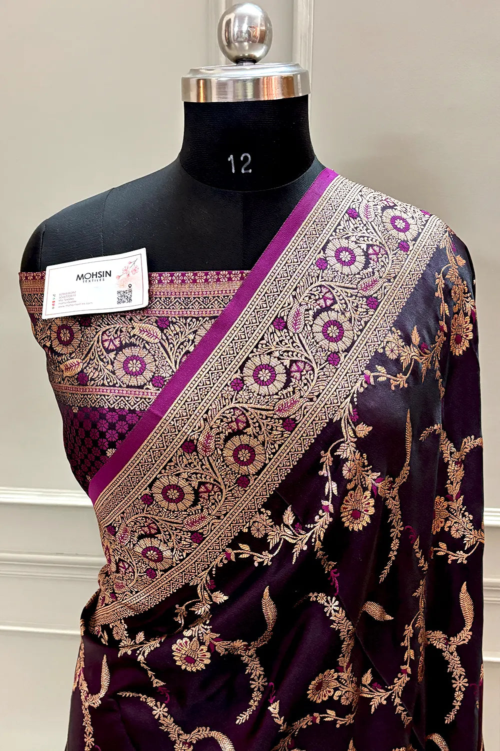 Purple Golden Zari Katan Silk Banarasi Saree