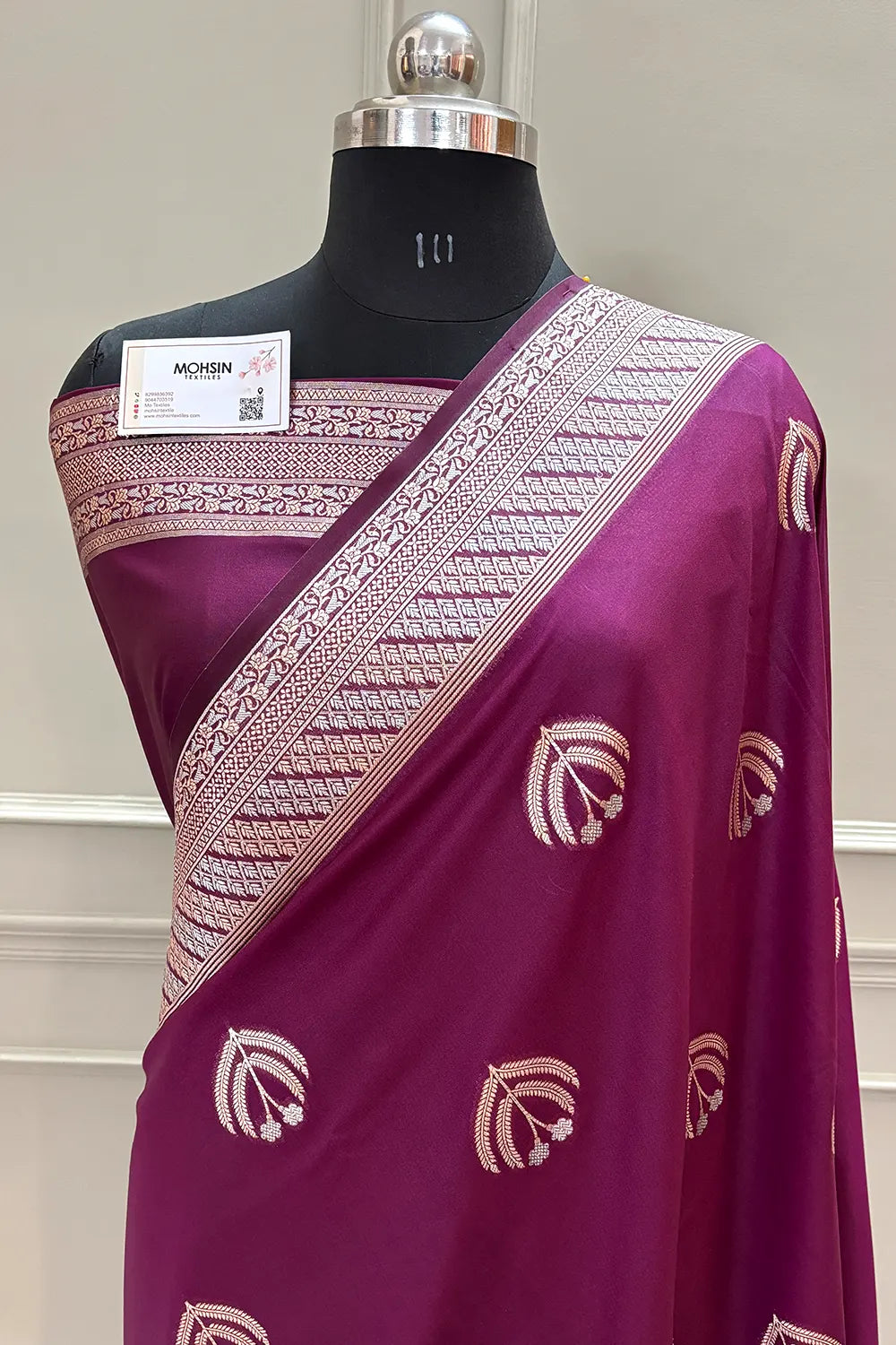 Purple Golden Zari Katan Silk Banarasi Saree