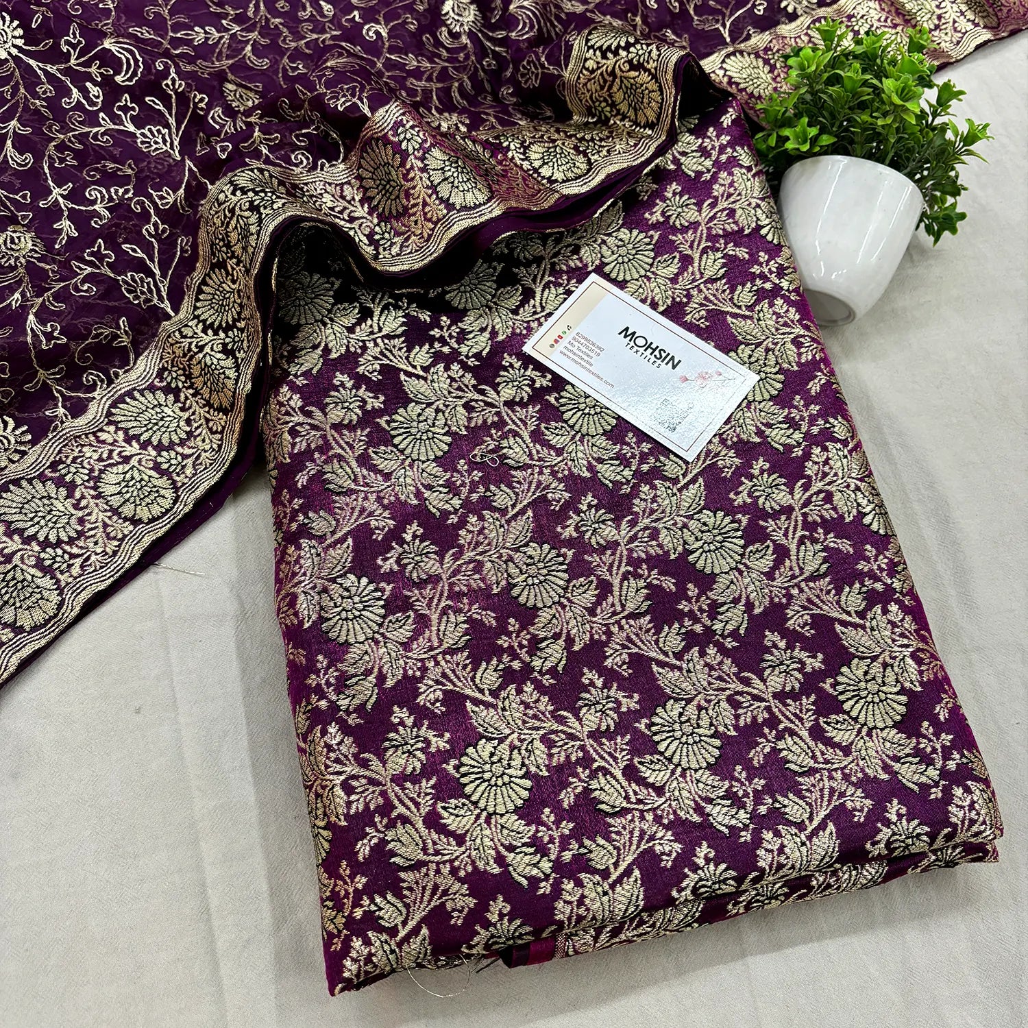 Purple Golden Zari Kimkhab Silk Banarasi Gharara