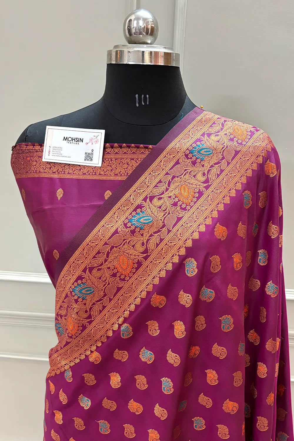 Purple Golden Zari Silky Banarasi Saree
