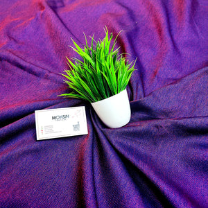 Purple Red Cotton Silk Banarasi Fabric