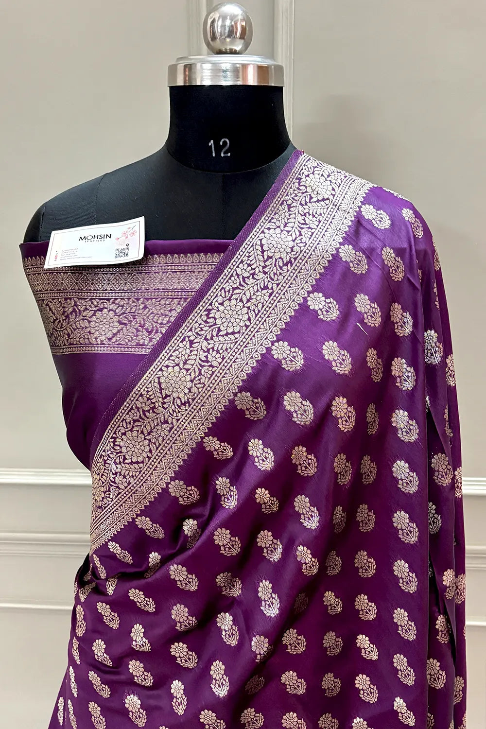 Purple Resham Zari Banarasi Silk Saree