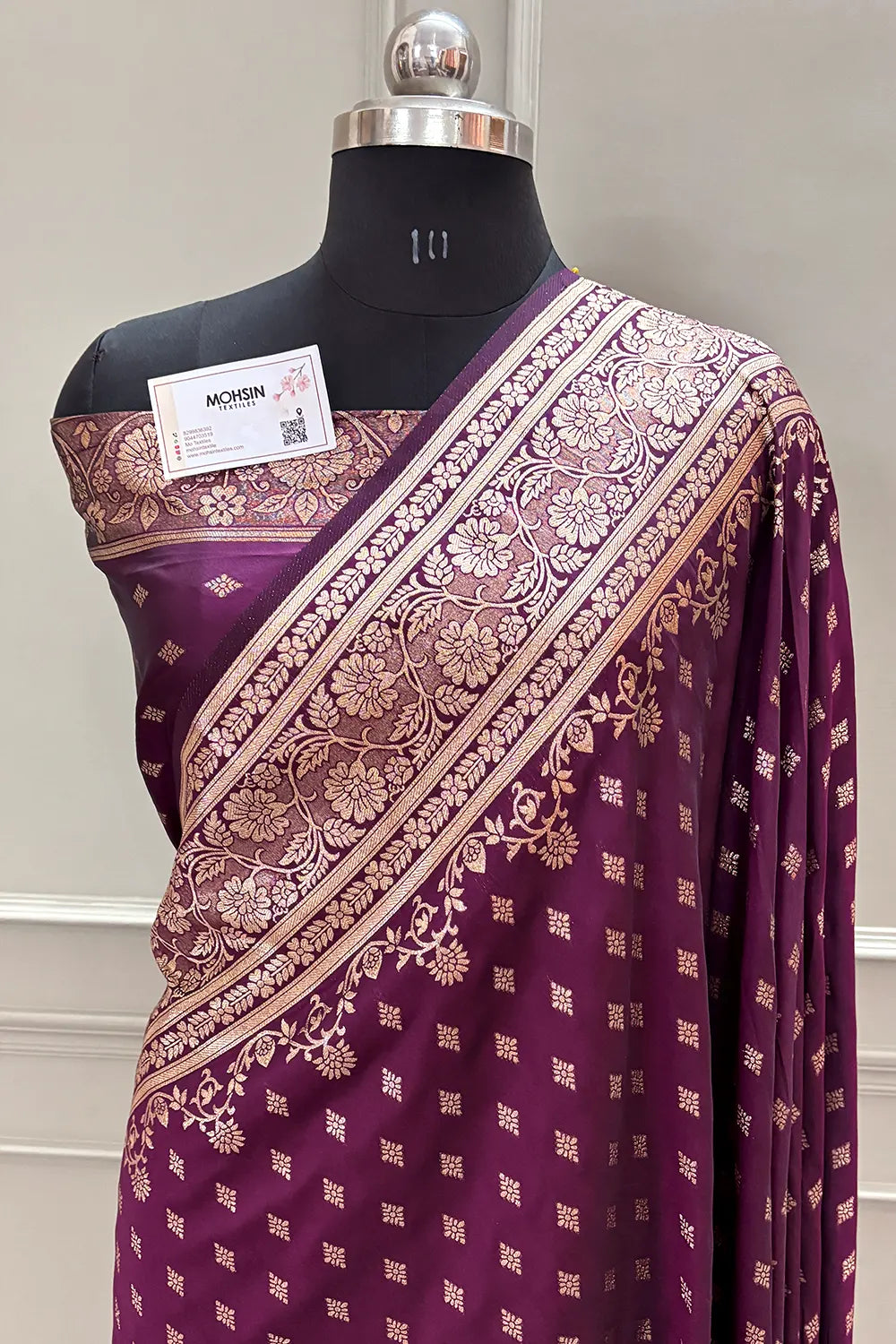 Purple Resham Zari Silky Banarasi Saree