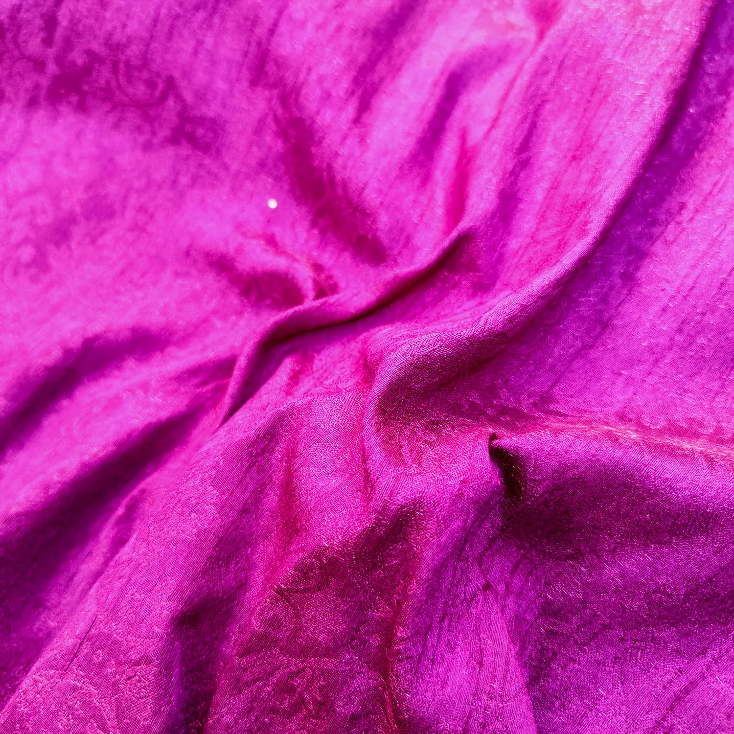 Purple Tanchoi Dupion Silk Banarasi Fabric
