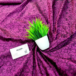 Purple Tanchoi Dupion Silk Banarasi Fabric