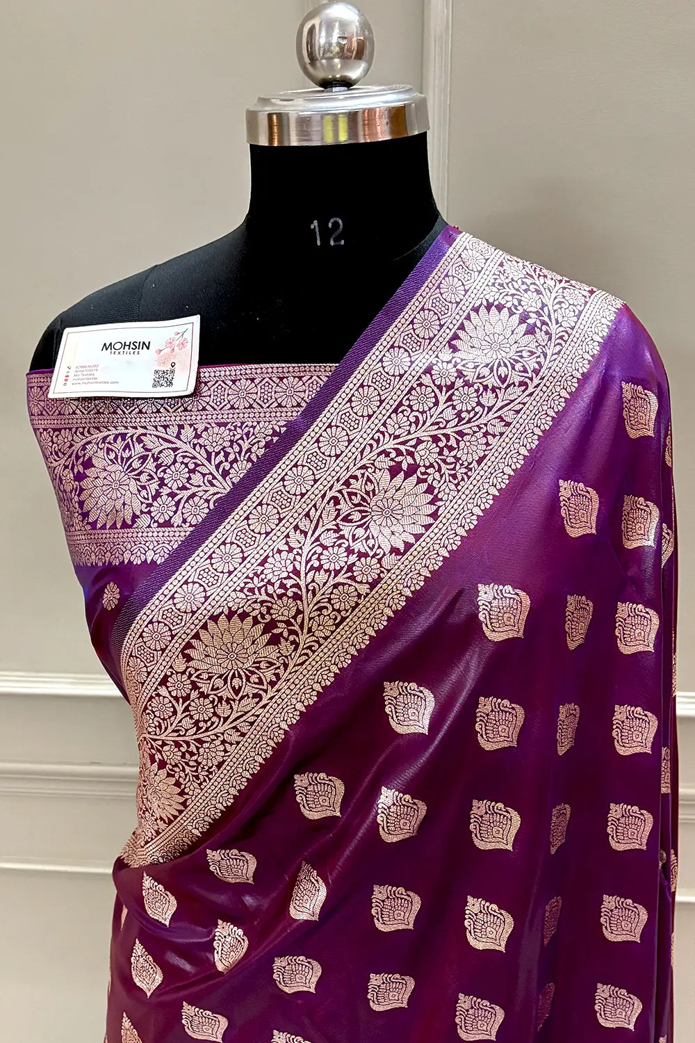 Purple Zari Banarasi Silk Saree