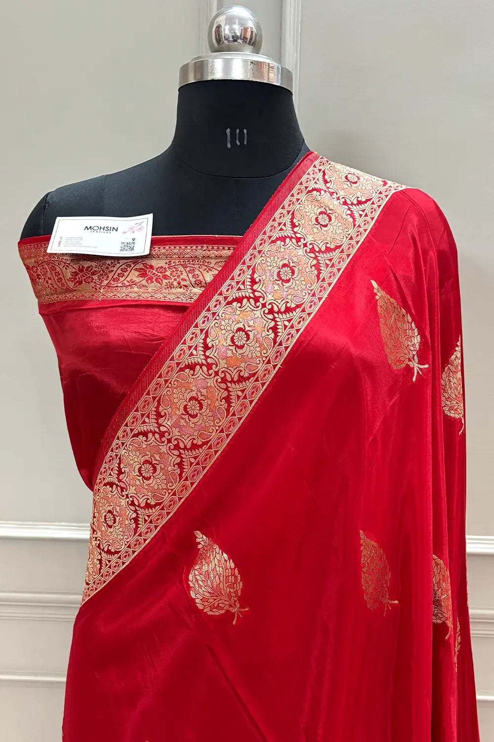 Red Golden Zari Georgette Silk Banarasi Saree