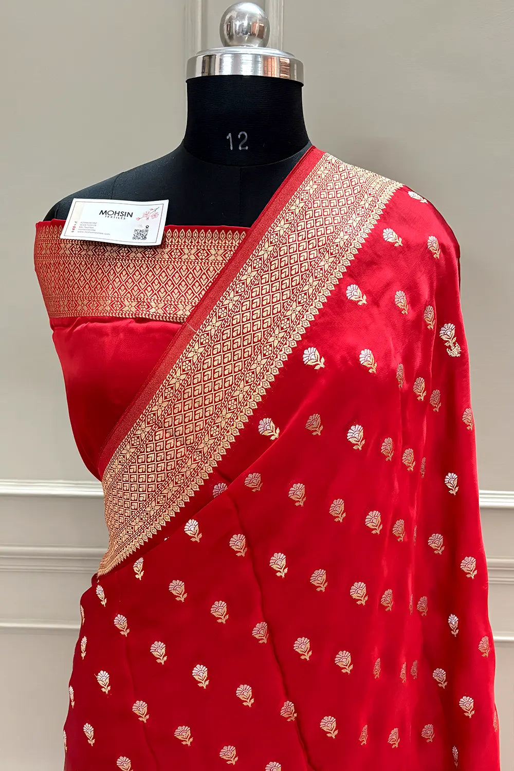 Red Golden Zari Georgette Silk Banarasi Saree