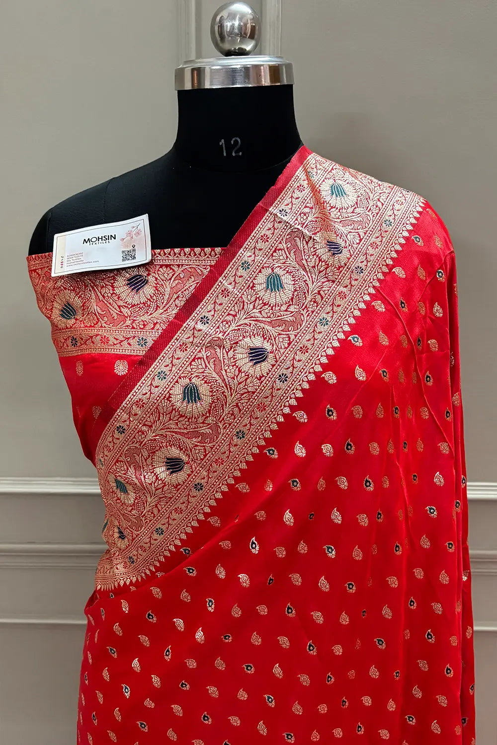 Red Golden Zari Katan Silk Banarasi Saree