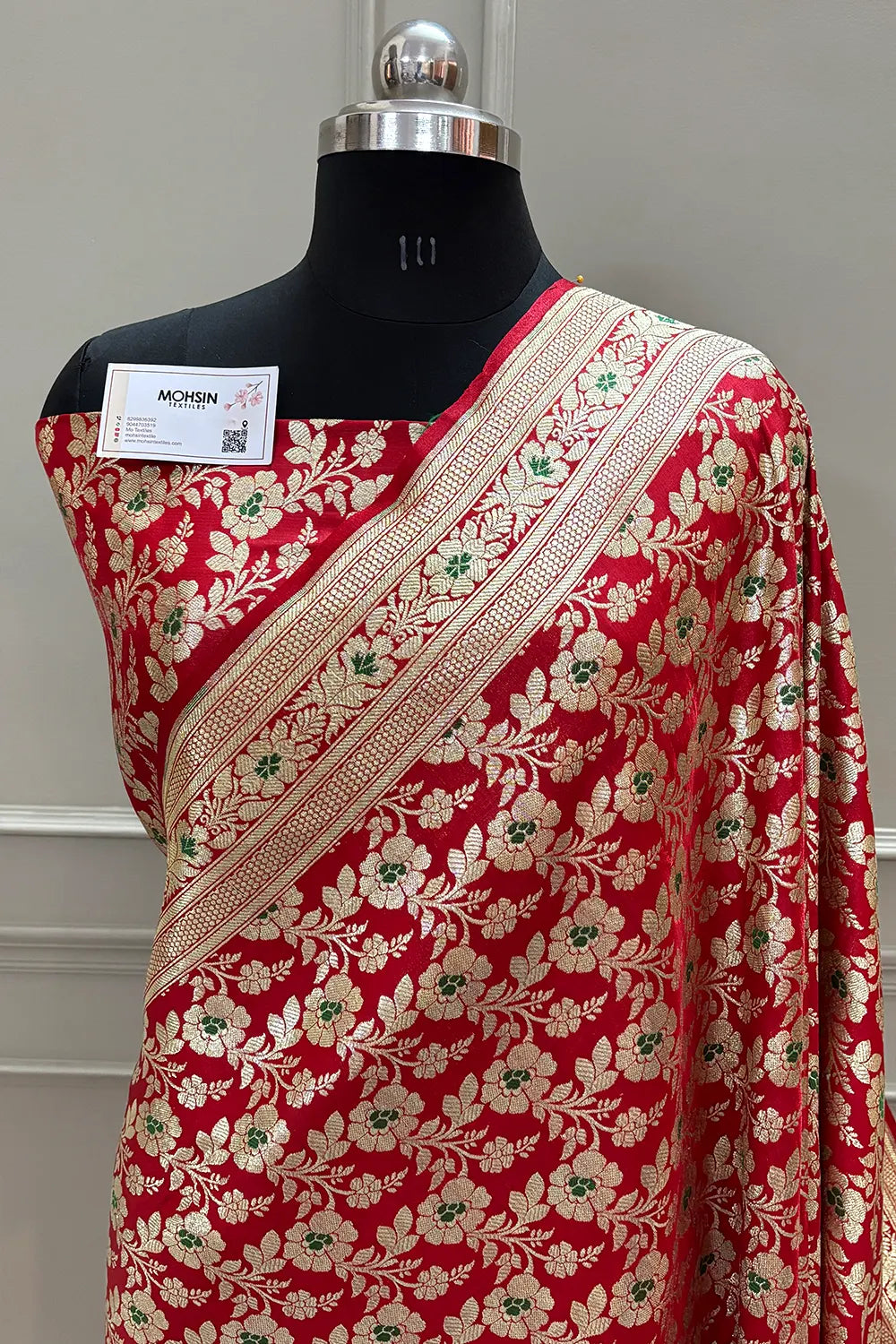 Red Golden Zari Katan Silk Banarasi Saree