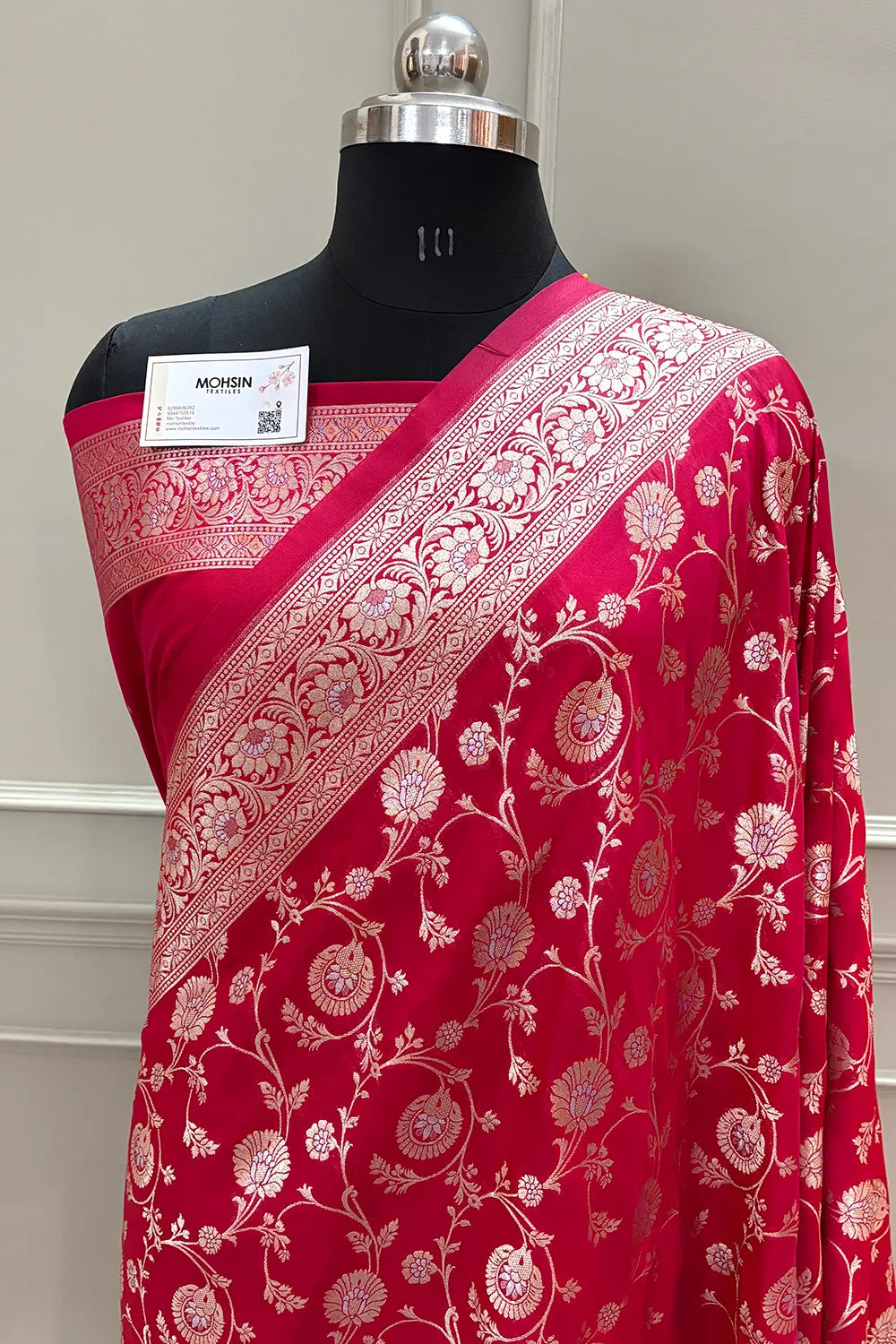 Red Golden Zari Katan Silk Banarasi Saree