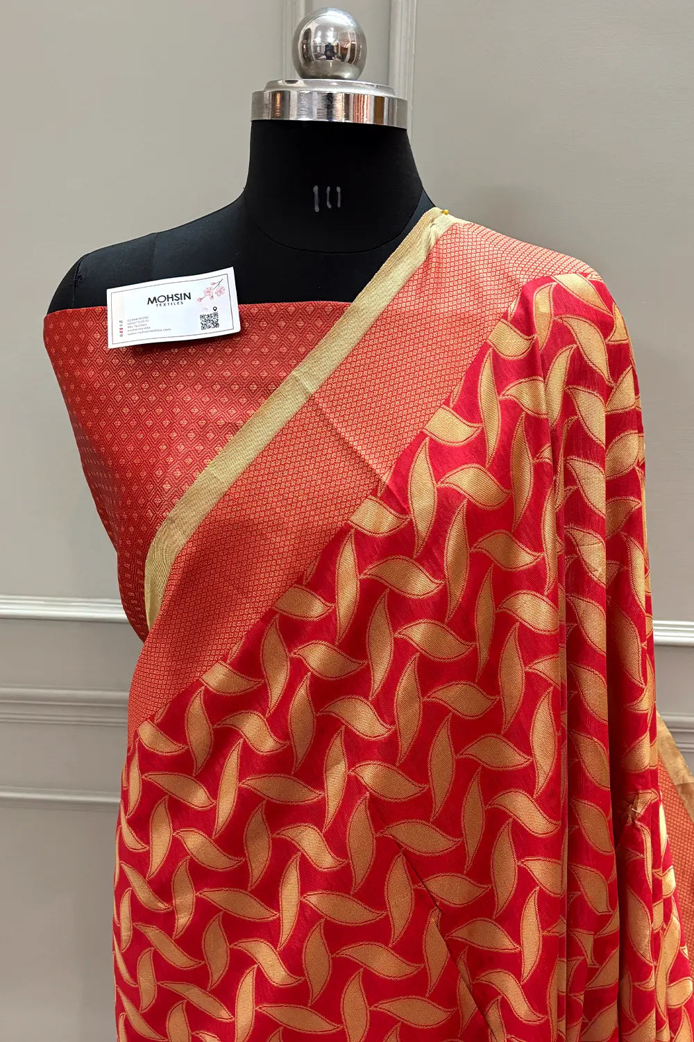 Red Resham Zari Silky Banarasi Saree