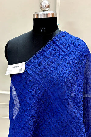 Royal Blue Crush Banarasi Silk Dupatta
