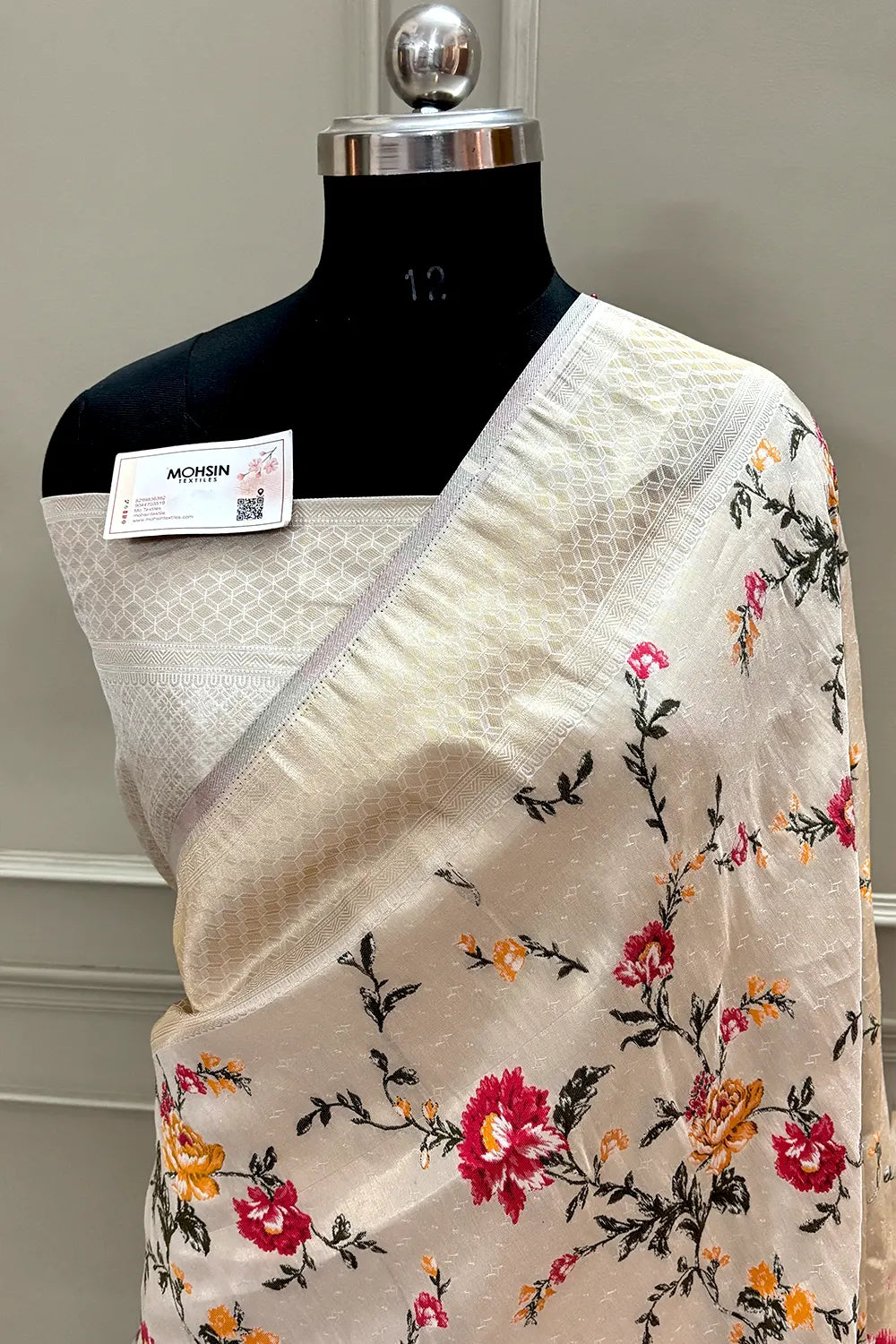 White Zari Tissue Silk Banarasi Saree