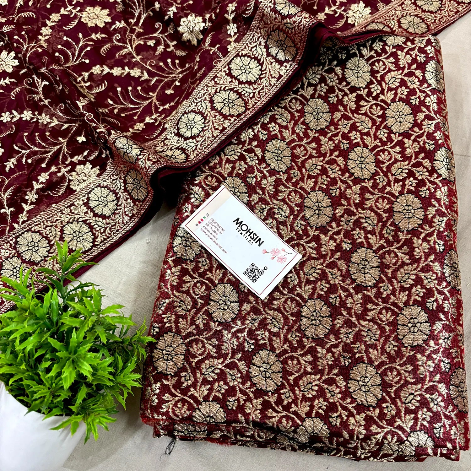 Wine Golden Zari Kimkhab Silk Banarasi Gharara