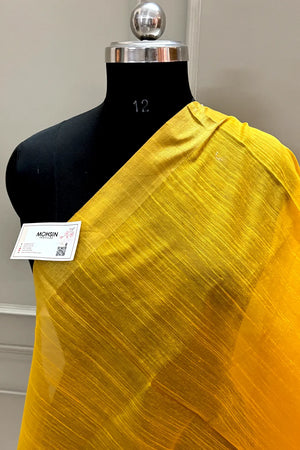 Yellow Plain Dupion Silk Banarasi Dupatta