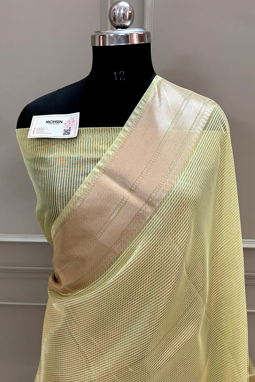 Yellow Zari Tissue Silk Banarasi Saree