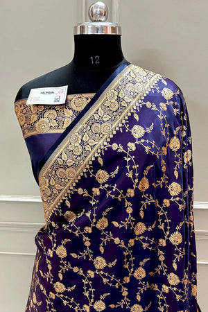Auda Jangla Katan Silk Banarasi Saree