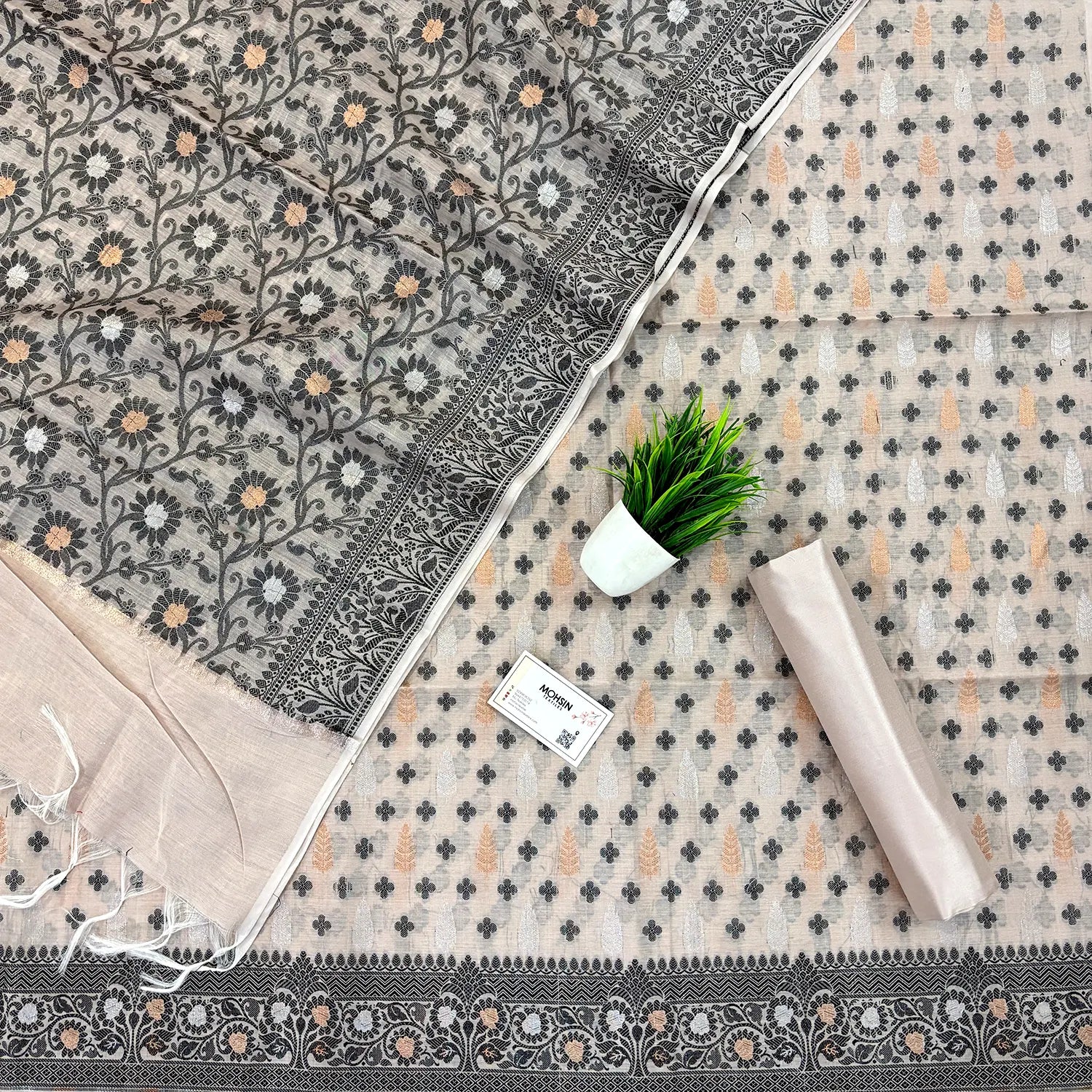 Onion Resham Zari Banarasi Silk Suit