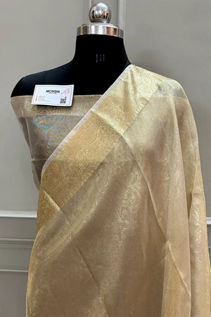 Golden Ambose Tissue Silk Banarasi Saree