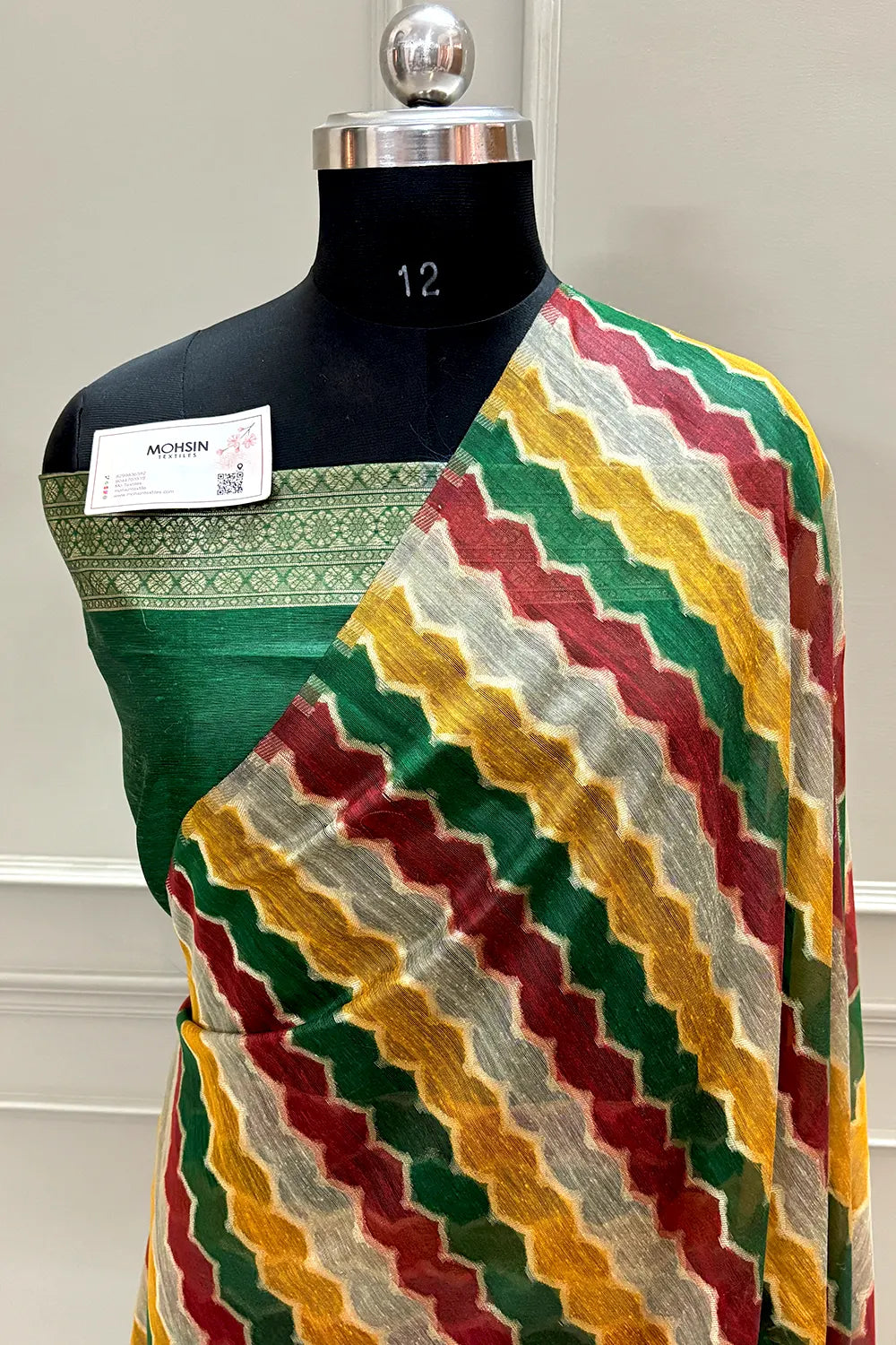 Green Resham Zari Chanderi Silk Banarasi Saree