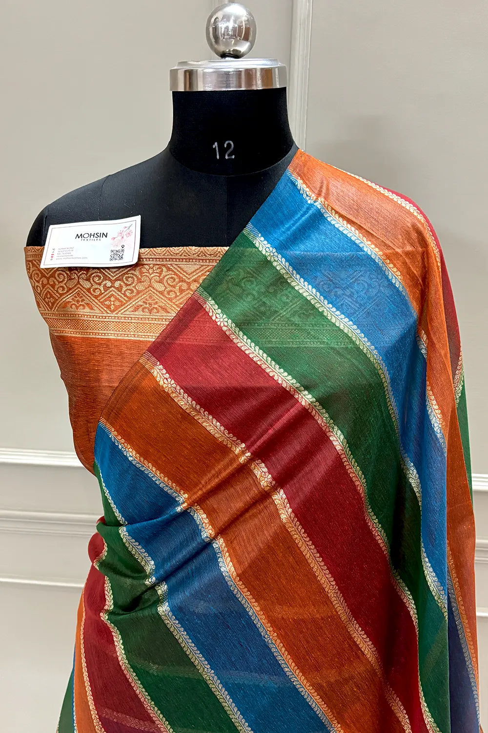 Orange Resham Zari Chanderi Silk Banarasi Saree