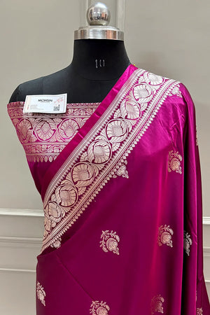 Pink Kohinoor Buti Katan Silk Banarasi Saree