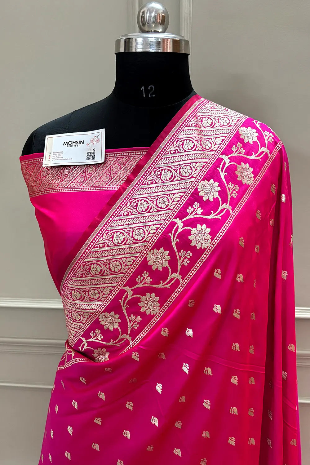 Pink Mahinki Buti Katan Silk Banarasi Saree