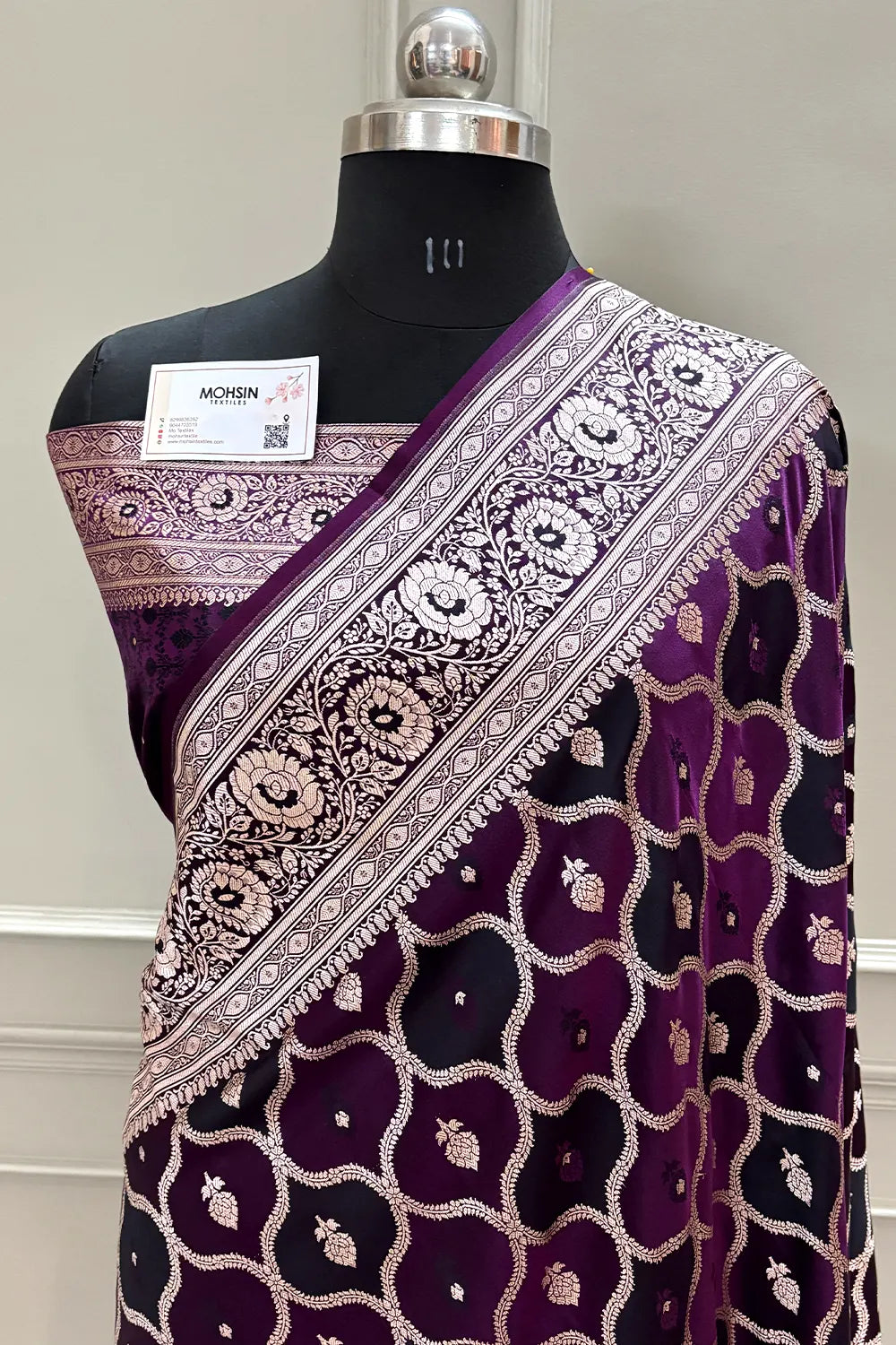 Purple Ghulam Buti Katan Silk Banarasi Saree