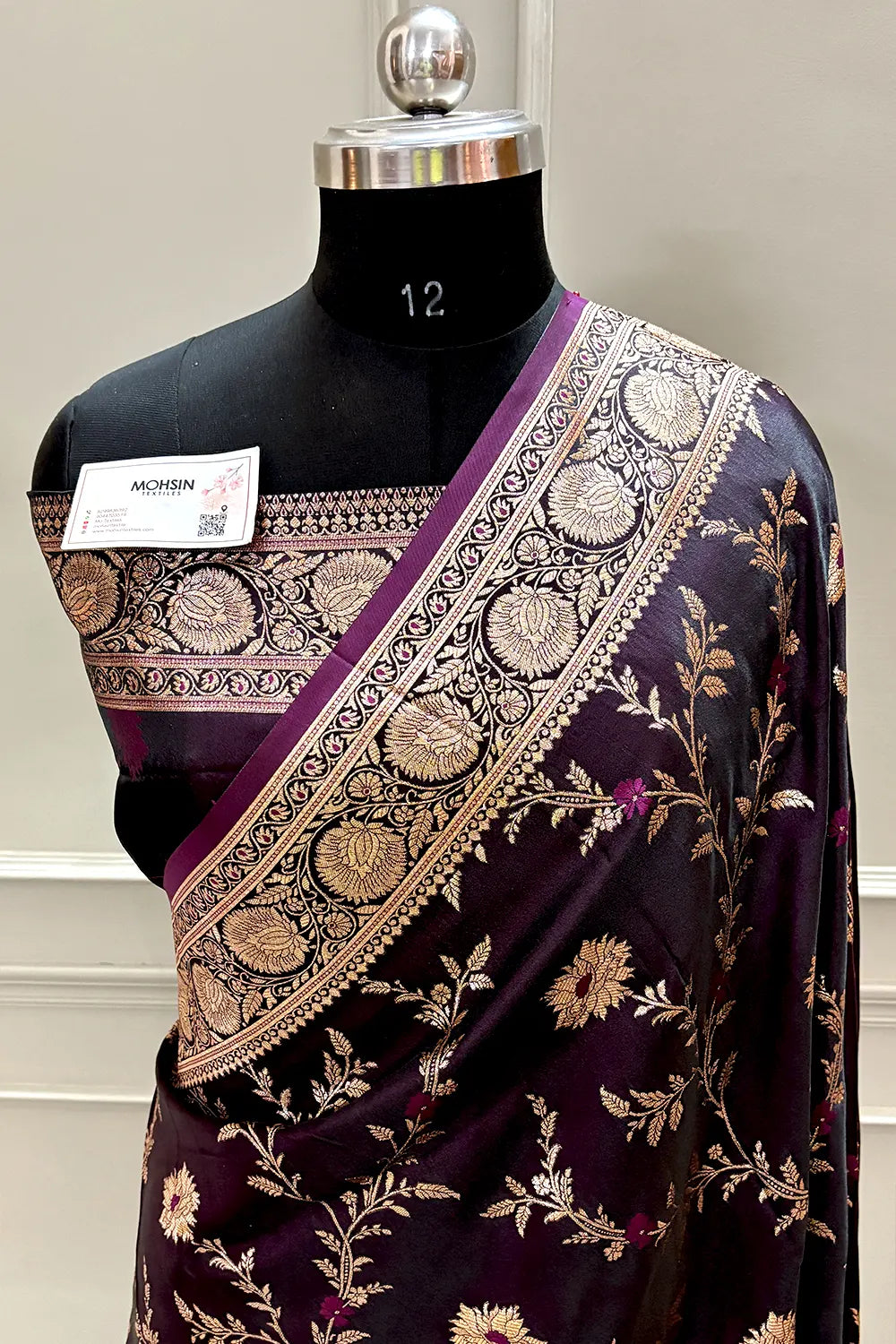 Purple Golden Zari Katan Silk Banarasi Saree