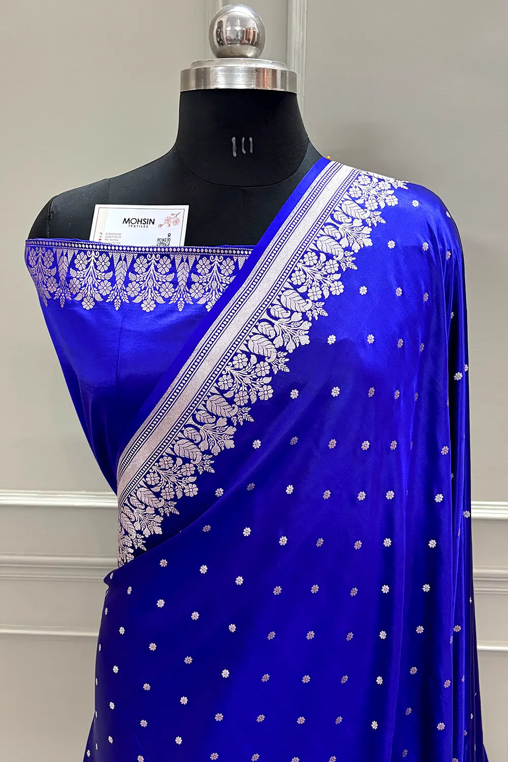Royal Blue Hawahawai Buti Katan Silk Banarasi Saree