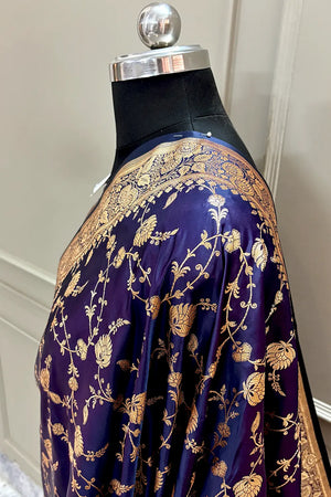 Auda Jangla Katan Silk Banarasi Saree