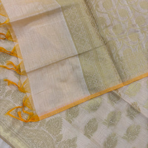 Beige Uggi Dhan Banarasi Silk Suit