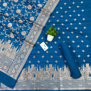 Firozi Ganga Ghat Katan Silk Banarasi Suit