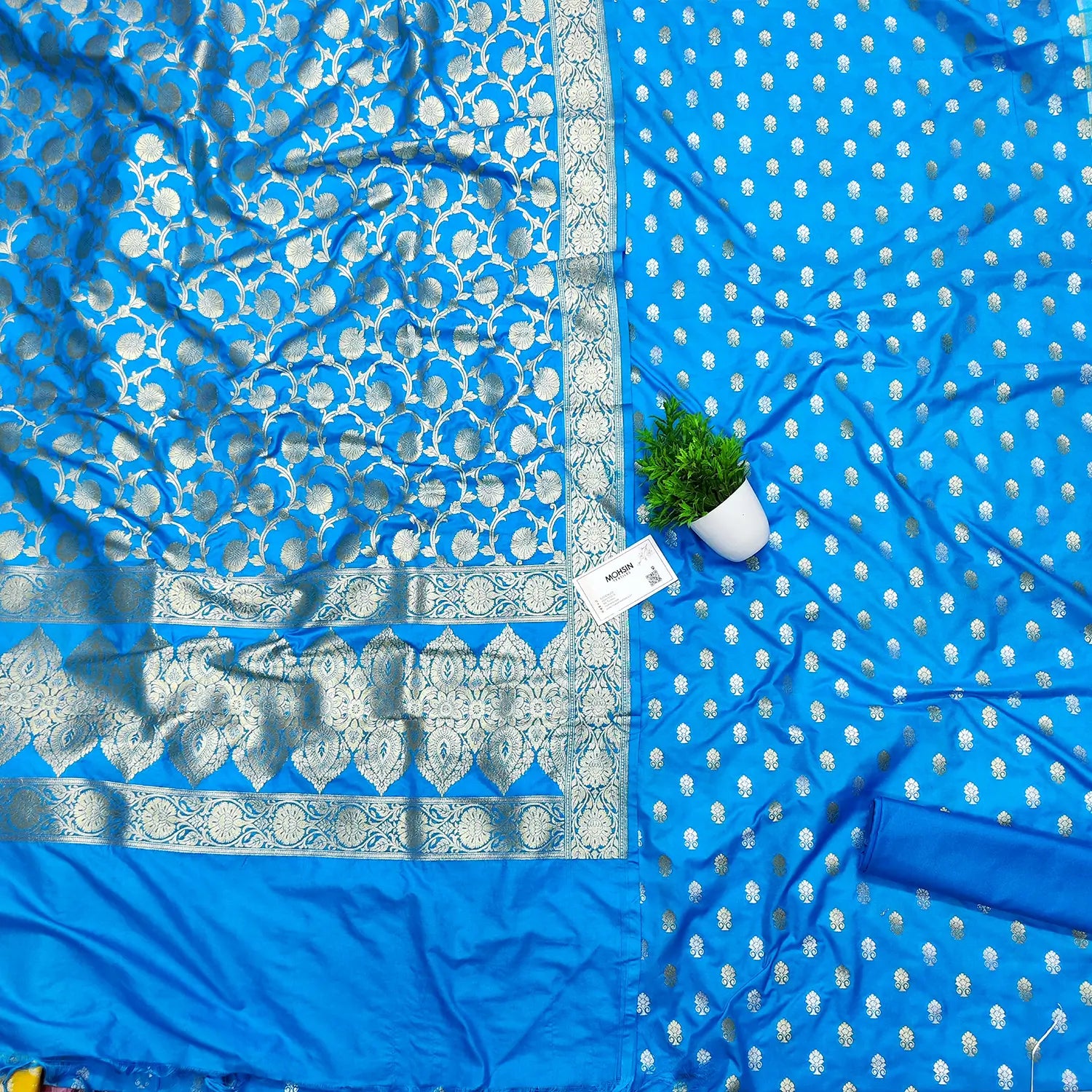 Firozi Sona Rupa Katan Silk Banarasi Suit