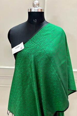 Green Resham Zari Silk Banarasi Stole