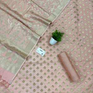 Light Peach Anmol Buti Katan Silk Banarasi Suit