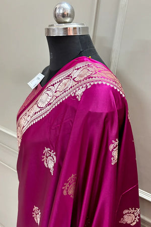Pink Kohinoor Buti Katan Silk Banarasi Saree