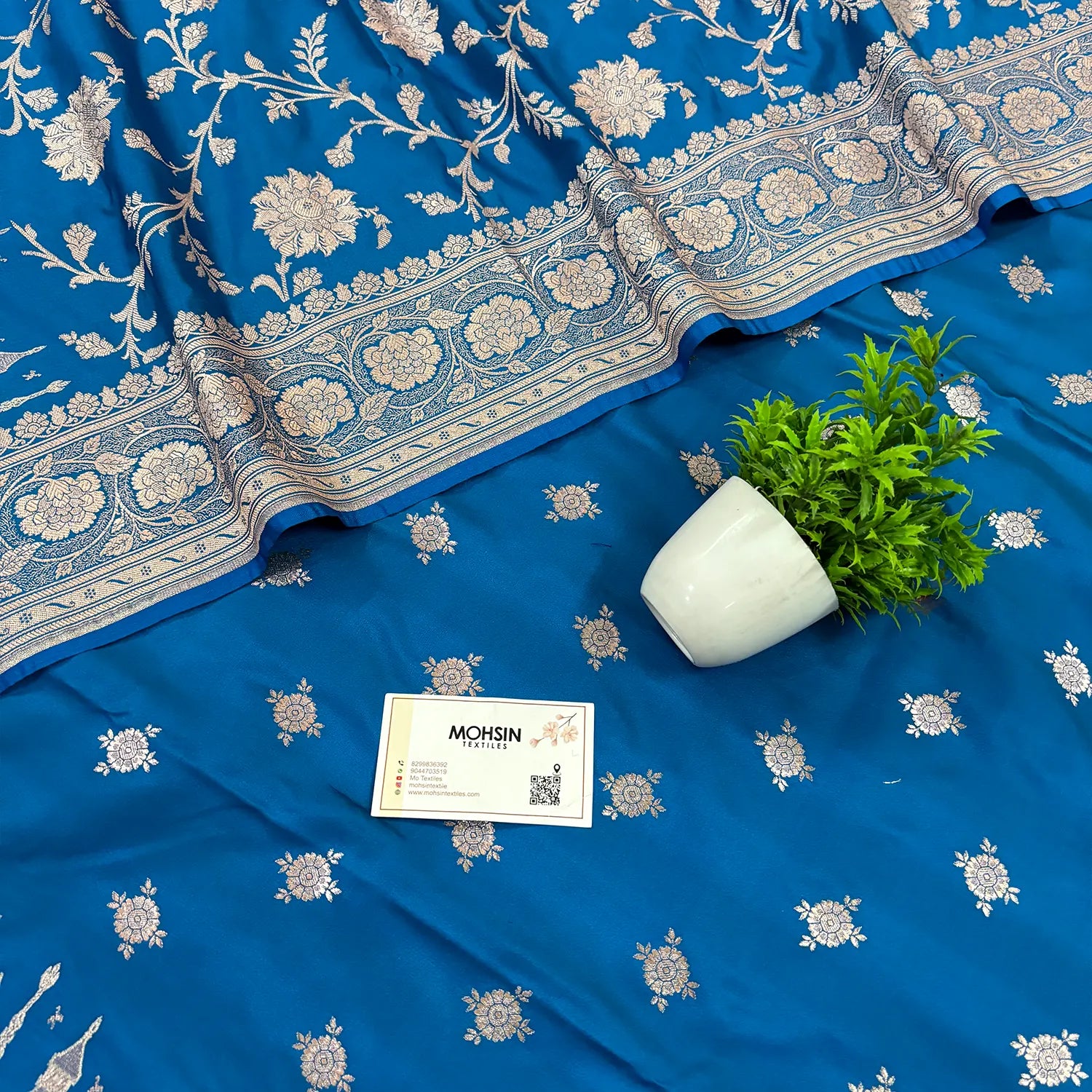 Firozi Ganga Ghat Katan Silk Banarasi Suit