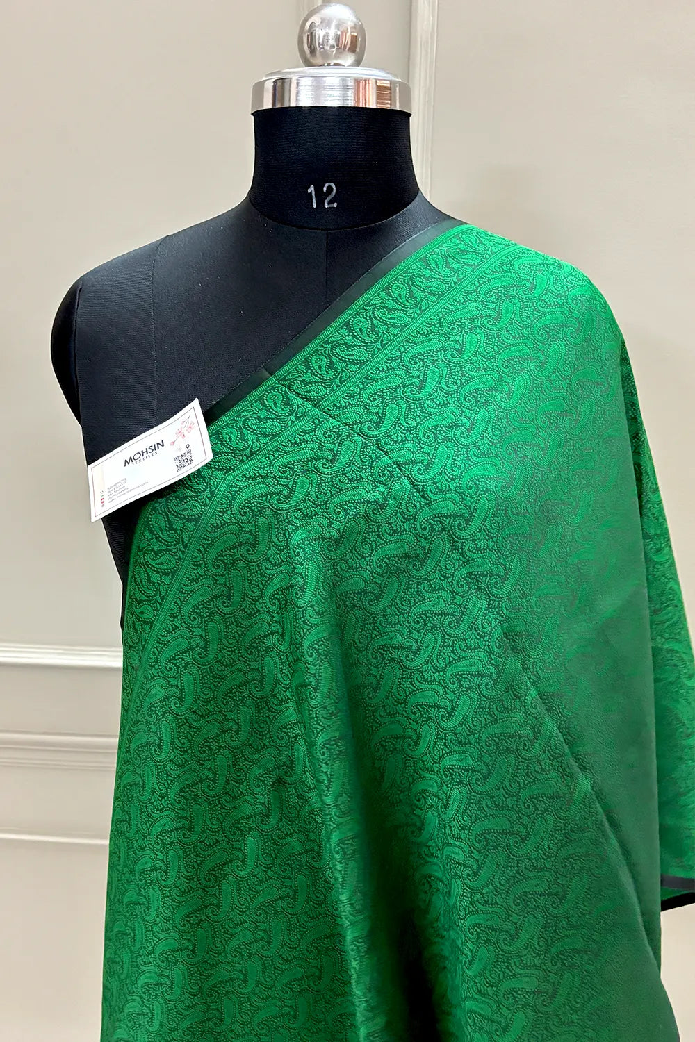 Green Resham Zari Silk Banarasi Stole