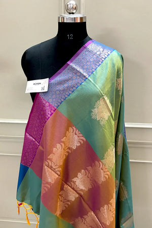 Green and Mustard Gulaboo Banarasi Silk Saree