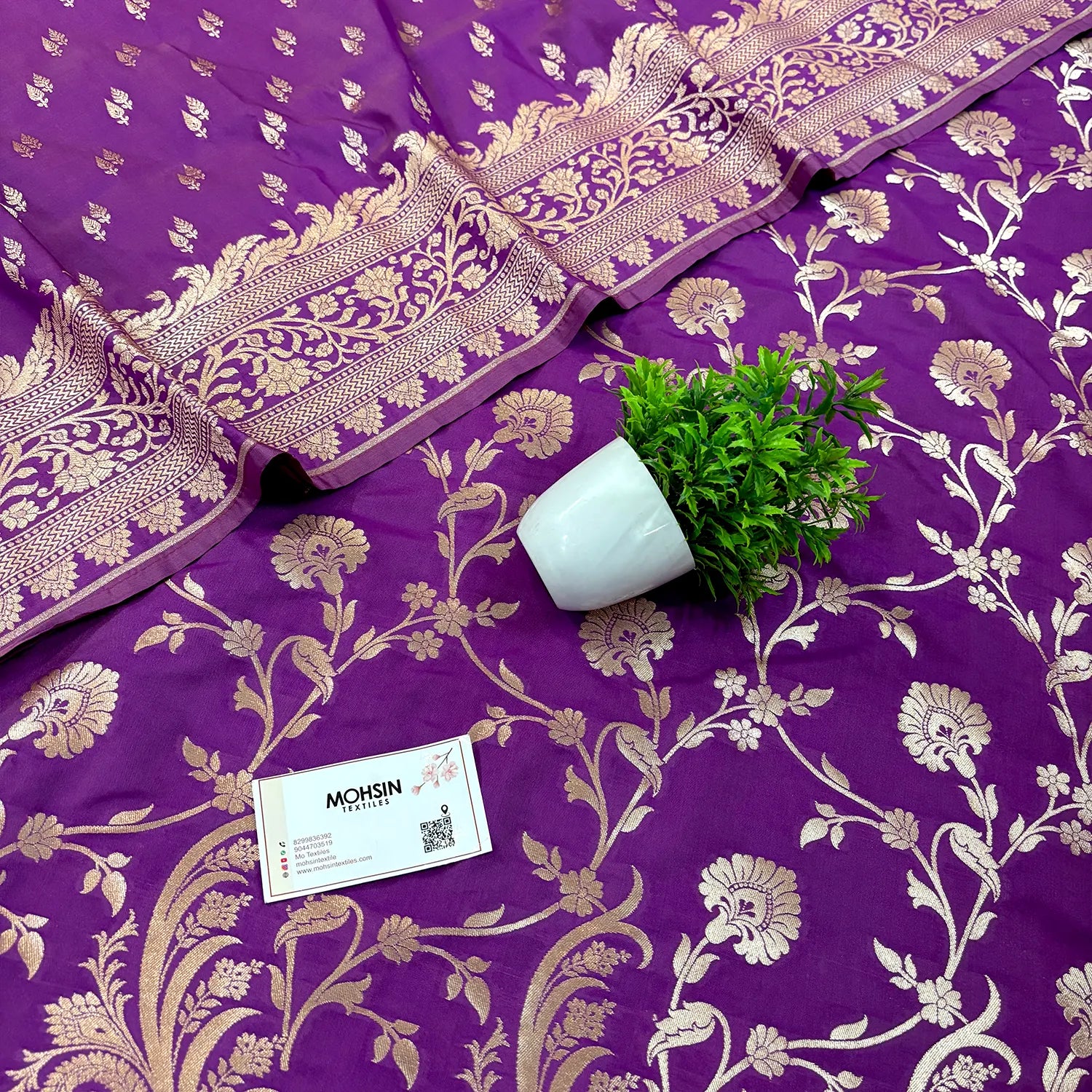 Magenta Golden Zari Katan Silk Banarasi Suit