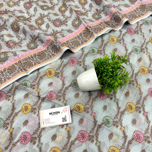 Mint Green Resham Zari Banarasi Silk Suit