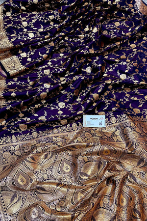 Auda Jangla Katan Silk Banarasi Saree