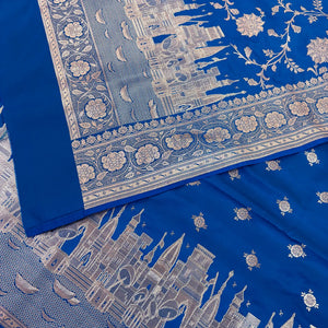 Firozi Ganga Ghat Katan Silk Banarasi Suit